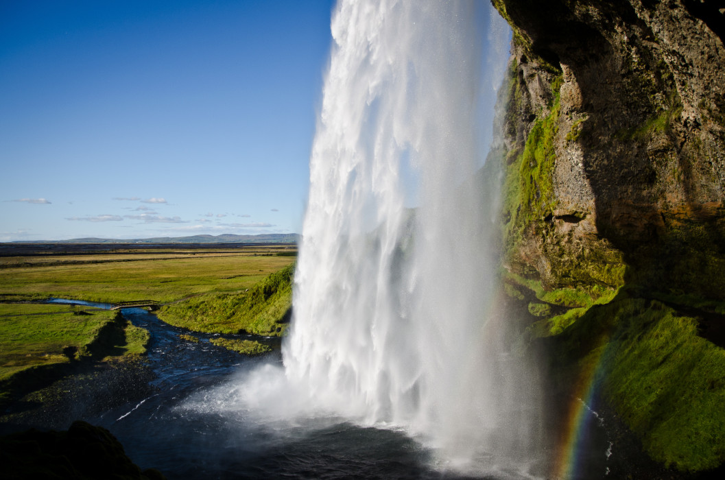 Behind the Waterfall Seljalandsfoss Wasserfall Iceland Island Wasser Water