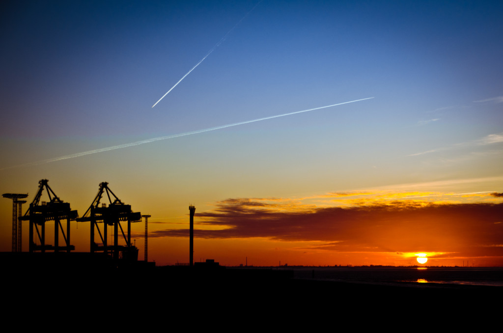 From Red to Blue Bremerhaven Sunset Sonnenuntergang Harbour Hafen Sky Himmel