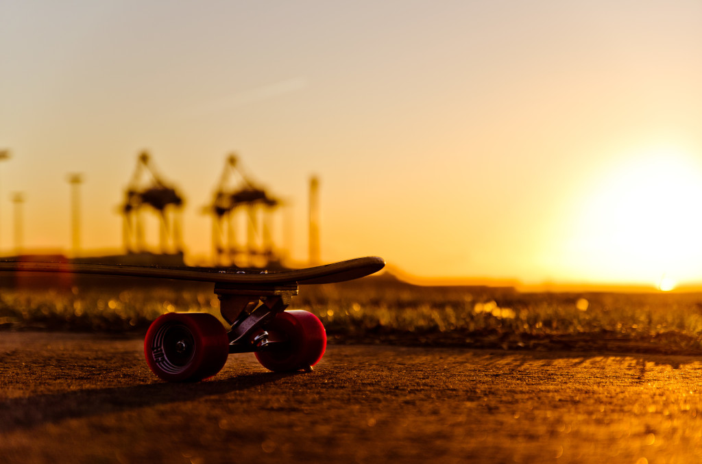 Keep it rollin Longboard Bremerhaven Sunset Sonnenuntergang Harbour Hafen Sky Himmel Desktop Wallpaper Hintergrundbild